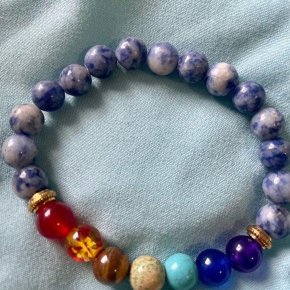 Two 7 Chakra Buddha Energy Bracelets Lapis Lazuli stone With healing pro… - Picture 3 of 5